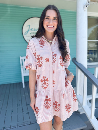 (J.Marie) The Kade Floral Dress-Orange