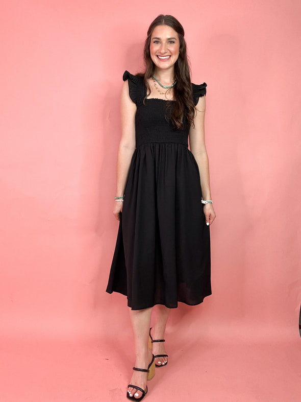 The Sierra Midi Dress-Black