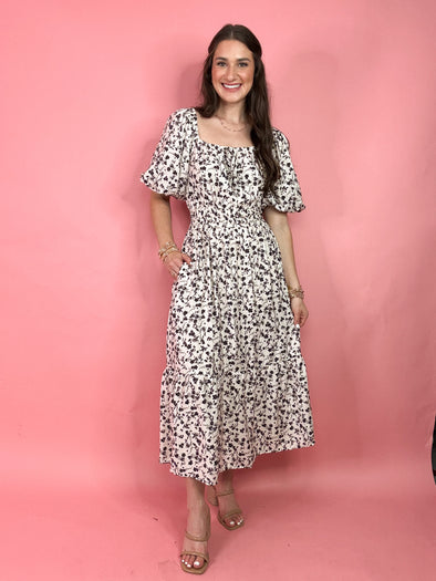 black and white floral print 