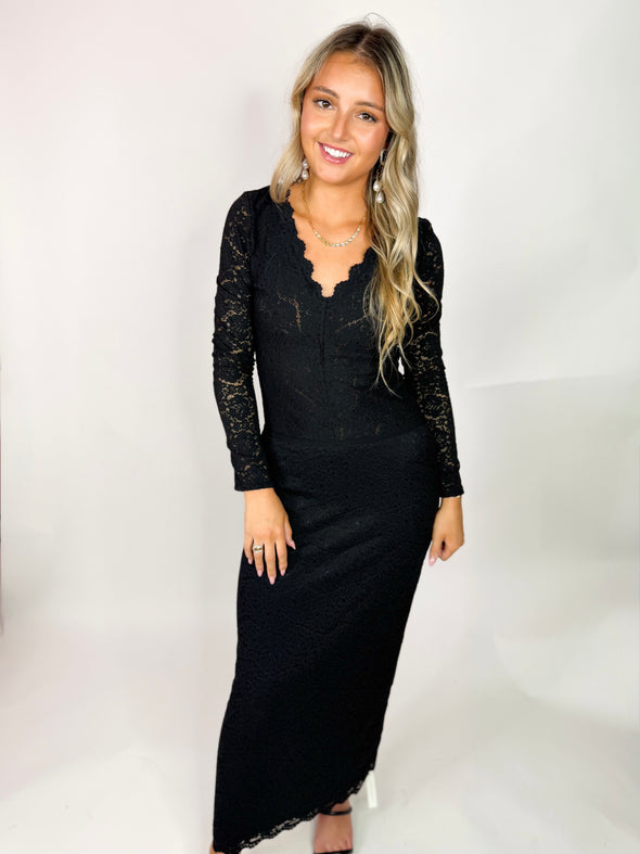 (Z Supply) Via Lace Midi Skirt-Black