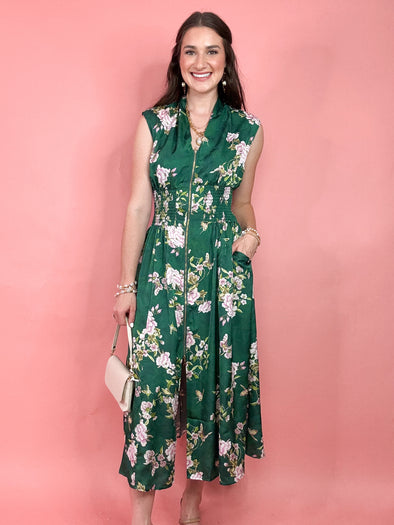 The Mary Floral Dress-Green