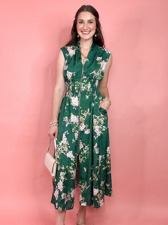 The Mary Floral Dress-Green