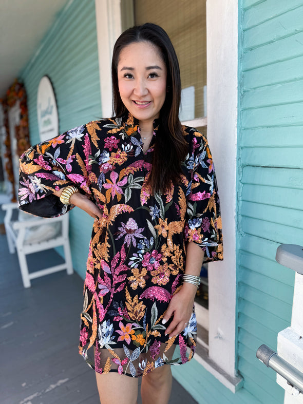 (Buddy Love) Madison Peacock Floral-Black