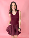 maroon bubble dress