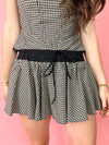 black and white gingham skort 