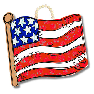 Hanging Door Signs-American Flag