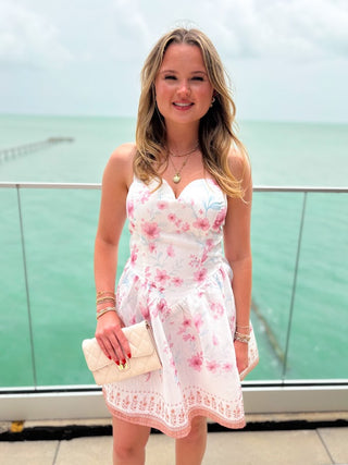 The Paisley  Floral Dress-White
