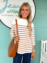 The Hailey Stripe Sweater-Cream