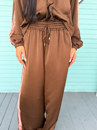 (THML) The Ruby Ruffled Pants- Brown