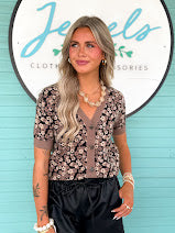 The Addy Floral Knit Top-Mocha