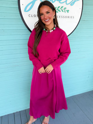 pink sweater dress 