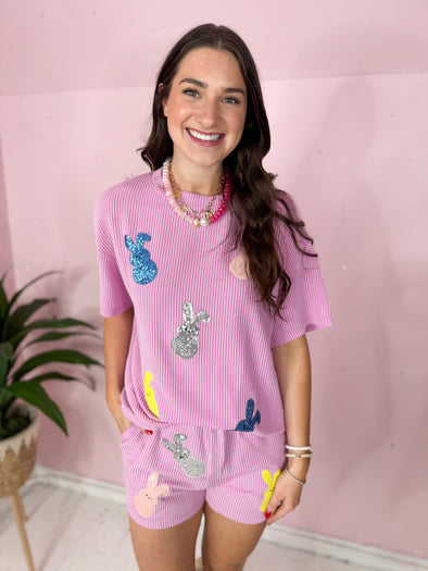 The My Peeps Sequin Set-Pink