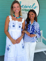 The Teddy Stripe Top-Blue