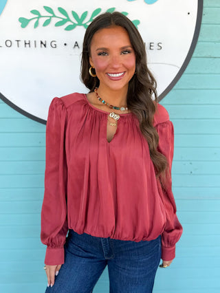The Raymon Satin Top-Rose