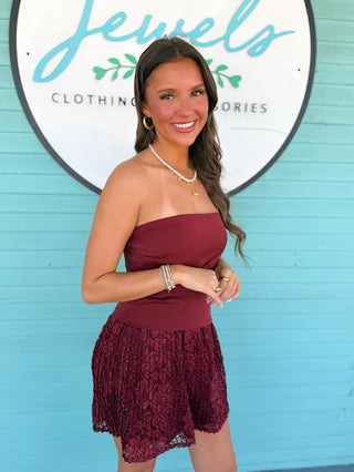 The Sunny Scuba Dress- Burgundy