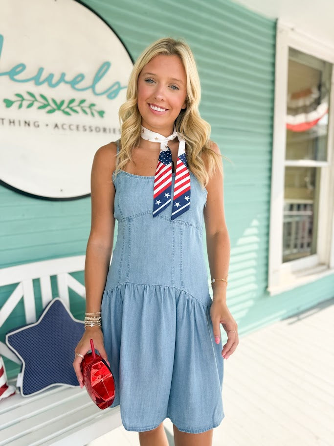 The Kacey Drop Waist Dress-Denim M