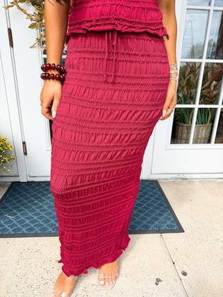 The Fall Mock Neck Sweater Set- Burgundy