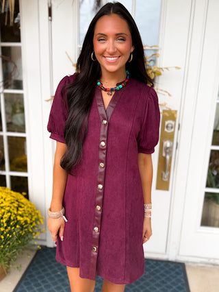 (THML) The Sasha Suede Dress-Burgundy