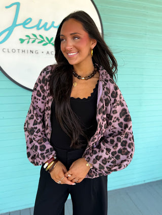 The Nelda Leopard Jacket-Brown