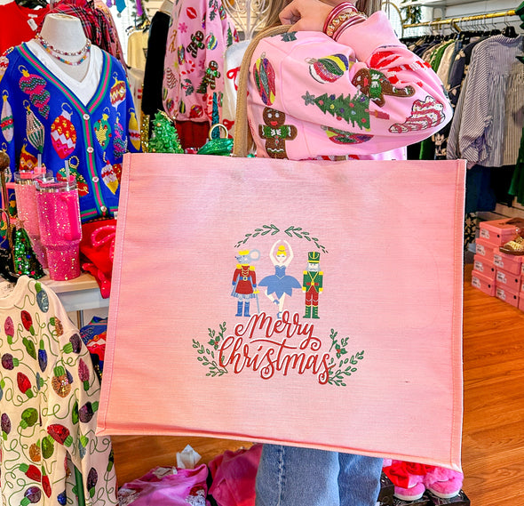 The Merry Christmas Waltz Carryall-Pink