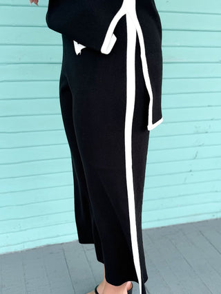 The Rachel Contrast 2 Piece Set-Black
