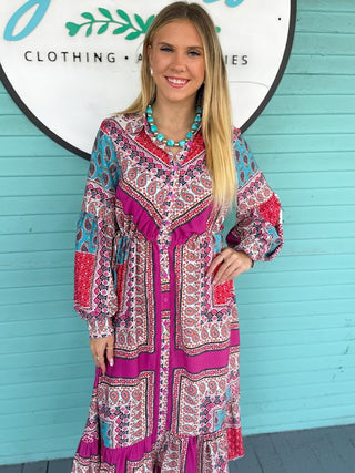 The Greg Printed Midi Dress-Orchid
