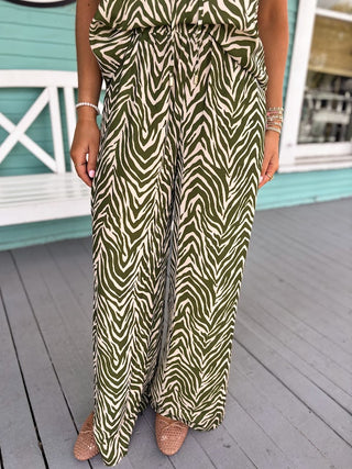 The Haley Zebra Set-Olive