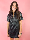 short leather dress