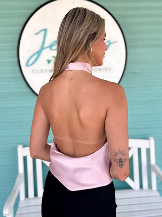 The Banks Halter Cowl Tank-Pink