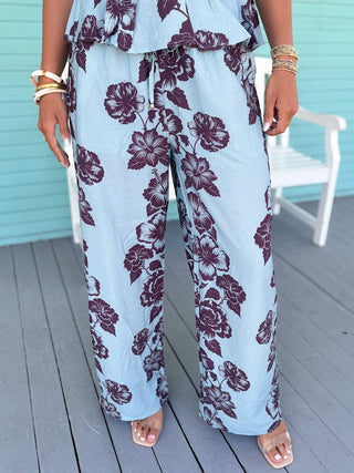 The Jenna Floral 2 Piece Set-Slate
