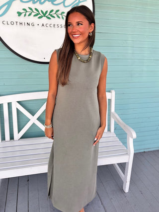 olive maxi dress