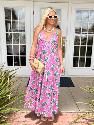 pink palm dress 