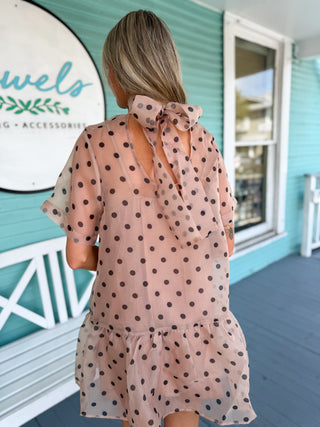 The Polly Poka Dot Dress- ECRU