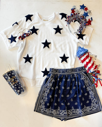 The Star Short Sleeve Sweatshirt-White