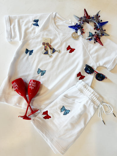 The Patriotic Bow Set-White