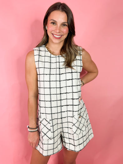 black and white j marie romper