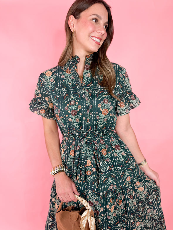 (J.Marie) The Hazel Midi Dress-Green