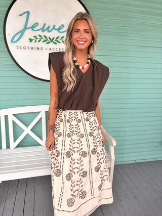 (J.Marie) The Layne Bubble Top-Brown