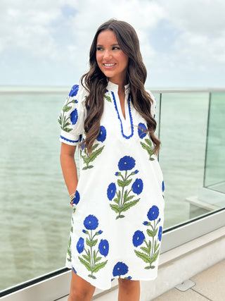 The Florence Floral Dress-White