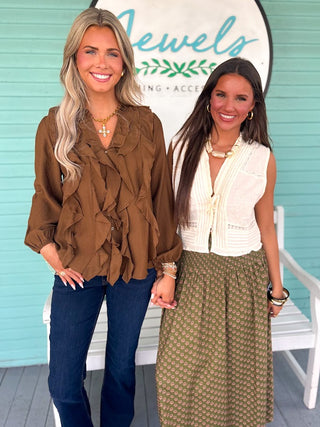 The Tori Ruffle Top-Toffe