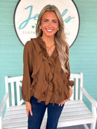 The Tori Ruffle Top-Toffe