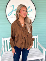 The Tori Ruffle Top-Toffe