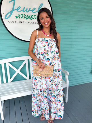 (THML) The Libby Lobster Midi Dress-White
