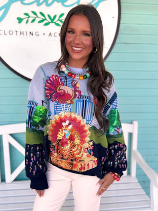 (QUEEN) The Thanksgiving Parade Sweatshirt-Multi