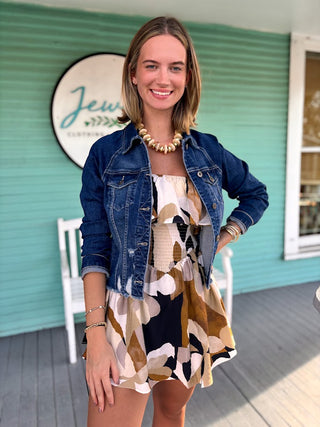 The Dersiree Crop Jacket-Denim