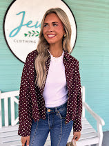 The Polka Dot Jacket-Burgundy
