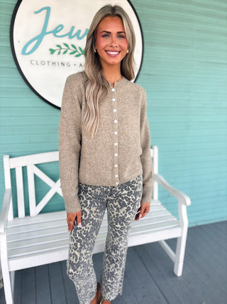 mocha button up sweater 
