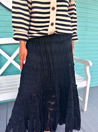 The Fairy Floral Skirt- Black