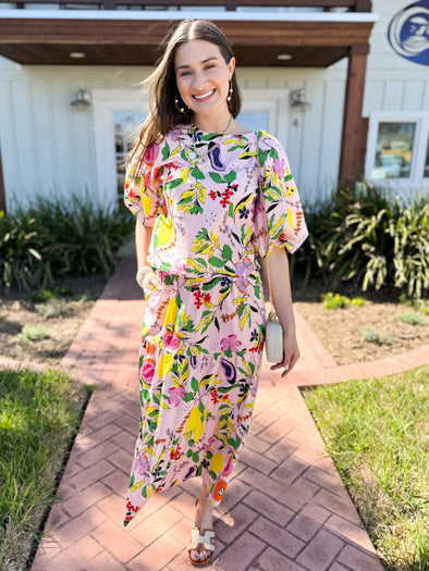 The Eleanor Tropical Print Set-Pink