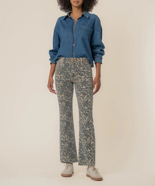 (KUT) The Kelsey Leopard High Rise Jean-Brown